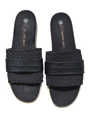 Bernie Mev Women's Slide Sandals 39 Summer Dressy Comfort Minimalist Woven Black